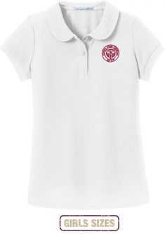 Port Authority® Girls Silk Touch™ Peter Pan Collar Polo, White